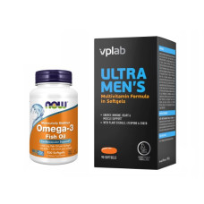 Набір "Здоров’я щодня для чоловіків" - Ultra Men's Multivitamin - 90 softgels плюс Omega-3 1000mg - 100 sgels
