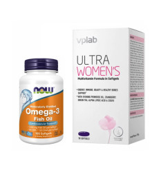 Набір "Здоров’я щодня для жінок" - Ultra Women's Multivitamin 90 капсул плюс Omega-3 1000mg 100 капсул