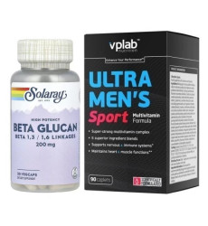 Набор «Иммунная поддержка Sport» Multivitamin Ultra Men's Sport 90 капсул плюс High Potency Beta Glucan 200 мг - 30 капсул