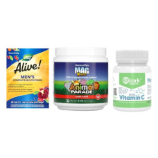 Набір «Щоденна підтримка для всієї родини» Kids Magnesium Powder - 171г плюс Men's Complete Multivitamin - 50 шт. плюс Stark Vitamin-C 500mg - 100 шт.