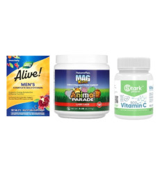 Набор «Ежедневная поддержка для всей семьи» Kids Magnesium Powder - 171г плюс Men's Complete Multivitamin - 50 шт. плюс Stark Vitamin-C 500mg - 100 шт.
