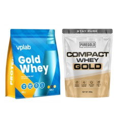 Набір "Протеїнове різноманіття" - Compact Whey Gold - 500г Strawberry Ice Cream плюс Gold Whey - 500г Vanilla