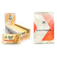 Набір "Відновлення та енергія" - Protein Brownie 12x75g White Chocolate плюс Glutamine 500г