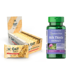 "Balance and Recovery - Protein Brownie 12x75g White Chocolate plus Milk Thistle 4:1 Extract 1000mg - 90softgels