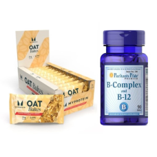 Набір "Енергія щодня" - Protein Brownie 12x75g White Chocolate плюс B-Complex B-12 - 90tabs