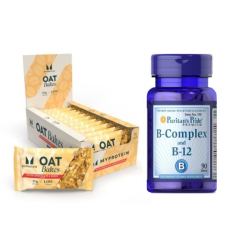 Набор "Энергия каждый день" -  Protein Brownie 12x75g White Chocolate плюс B-Complex B-12 - 90tabs