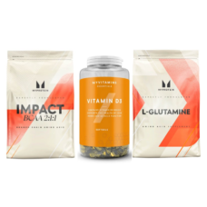 Набір "Активний баланс" - BCAA 2-1-1 Essential 500г плюс Glutamine 500г плюс Vitamin D3 180caps