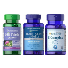 Набір "Гармонія та догляд" - B Complex B12 90 tabs ПЛЮС BCAA 2-1-1 Essential 500г ПЛЮС Hair Skin and Nails Formula Type 1 and 3 Collagen 60 капсул