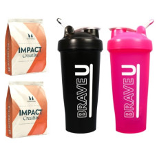 Набір "Power Mix Duo" - 2 штуки Myprotein Creatine Monohydrate 250гр  ПЛЮС 2 штуки Шейкери 700мл Чорний та Рожевий