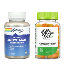Set "Basic Complex for Men" - Once Daily Active Man - 90 veg caps PLUS Omega 3 + DHA 60 gummies