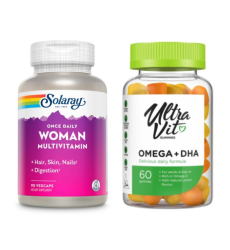 Набір "Базовий комплекс для жінок" - Once Daily Woman Multi-Vitamin 90 vcaps ПЛЮС Omega 3 + DHA 60 gummies