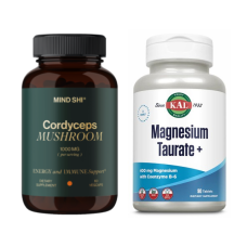 Набір "Енергія та баланс" - Cordyceps Mushroom 1000 mg - 60 vegcaps ПЛЮС Magnesium Taurate - 90 tabs