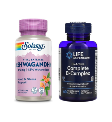 Set "Anti-Stress and Energy for Men" - Ashwagandha Root Extract 470 mg - 60 vcaps PLUS BioActive Complete B-Complex - 60 vcaps