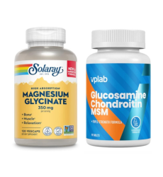 Set "Healthy Joints and Recovery" - Magnesium Glycinate 350 mg - 120 vcaps - 60 vcaps PLUS Glucosamine Chondroitin MSM - 90 tabs