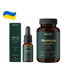 Set "Harmony and Recovery" - CBD Oil Isolate 1000 mg Strawberry - 10 ml PLUS 4Mushroom Complex 1000 mg - 60 vegcaps
