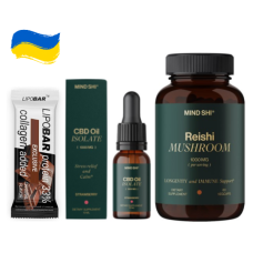 Набір "Super Balance Power Pack" - CBD Oil Isolate 1000 мг. Strawberry ПЛЮС Reishi Mushroom 1000 мг. 60 vegcaps ПЛЮС Lipobar Exclusive 50гр. 1 шт.