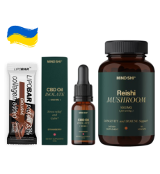 Набор "Super Balance Power Pack" - CBD Oil Isolate 1000 мг. Strawberry ПЛЮС Reishi Mushroom 1000 мг. 60 vegcaps ПЛЮС Lipobar Exclusive 50гр. 1 шт.