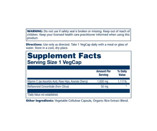 Vitamin C with Rose Hips, Acerola & Bioflavonoids 1000mg - 100 vcaps