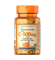 Vitamin C-500 mg with Bioflavonoids and Rose Hips - 100 Caps