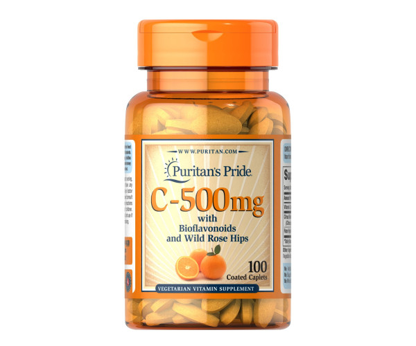 Vitamin C-500 mg with Bioflavonoids and Rose Hips - 100 Caps