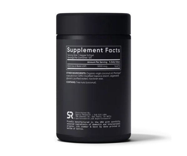 Biotin 5000mcg - 120 veg softgels