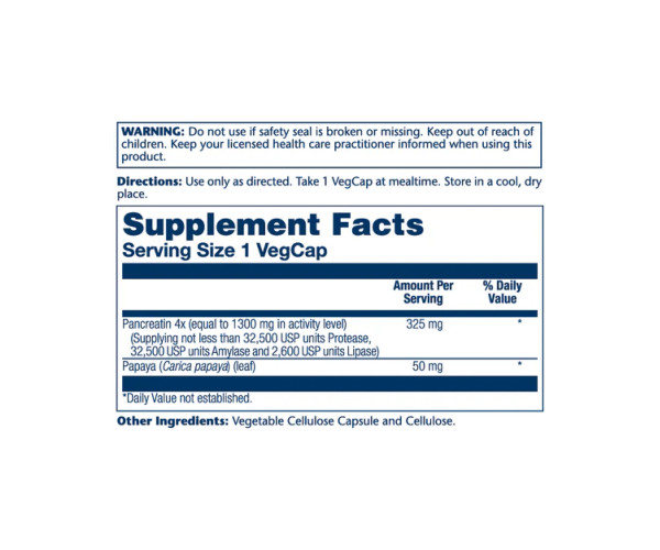 Pancreatin 1300 Digestive Enz 1300mg - 90 veg caps