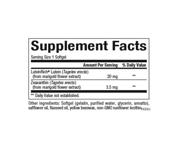 Lutein 20mg - 60 softgels