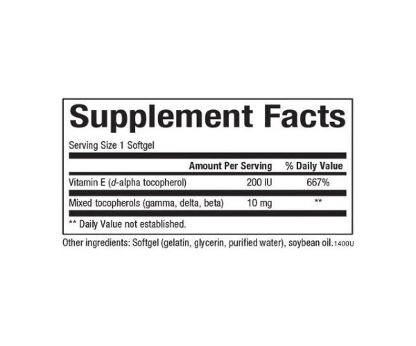 Mixed Vitamin E 134 mg (200 IU) - 90 softgels