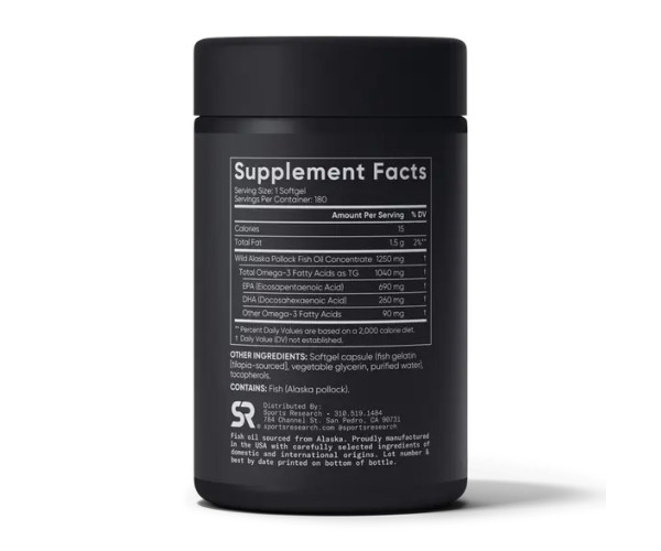 Omega-3 Fish Oil Alaska 1250mg - 180 softgels