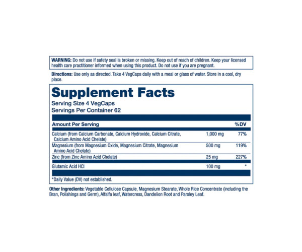 Calcium Magnesium Zinc - 250 vcaps