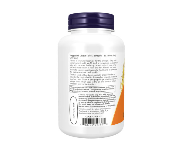 Flax Oil 1000mg - 100 softgels