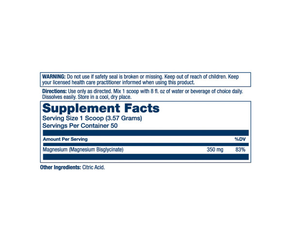 Magnesium Glycinate Powder - 279g Unflavored