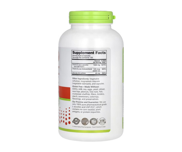 Vitamin C + D3 & Zinc - 250 caps