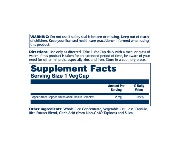 Copper 2mg - 100 caps