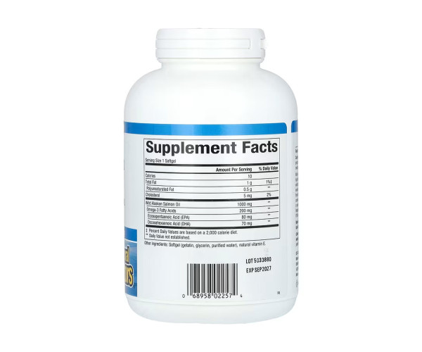 Wild Alaskan Salmon Oil 1000mg - 180 softgels