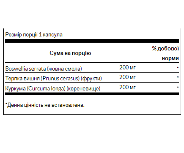 Turmeric Boswellia Tart Cherry - 60caps