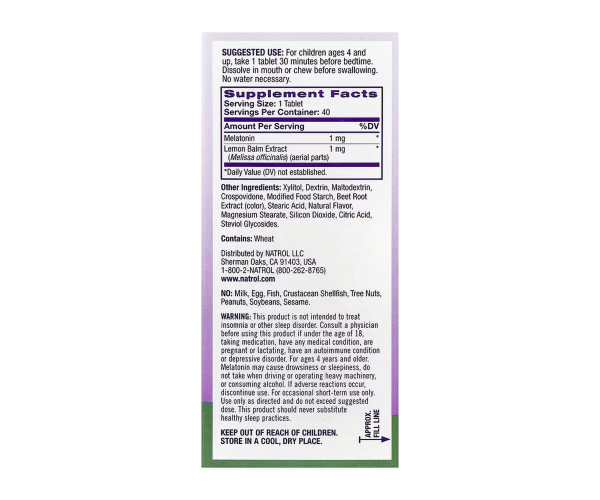 Kids Melatonin 1mg - 40 tabs