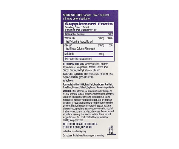 Time Release Melatonin 10mg - 60 tab