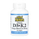 Vitamin D3 & K2 25 mcg (1000 IU) & 120 mcg - 60 softgels