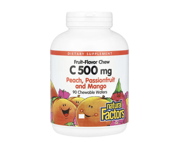 Vitamin C 500 mg - 90 Chewable Wafers Peach Passion Fruit and Mango