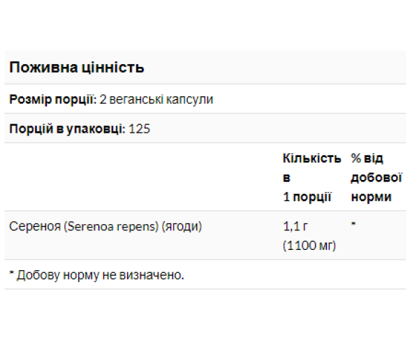 Saw Palmetto Berries 550 mg - 100 caps