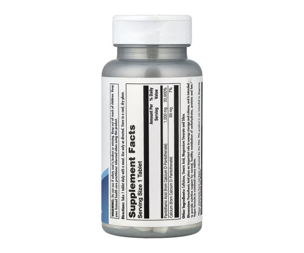Pantothenic Acid Sustained Release 1000mg - 50 tabs