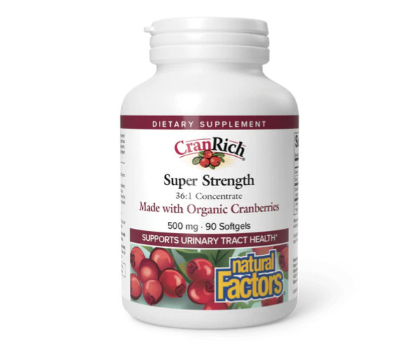 CranRich®️ Super Strength Organic Cranberry Concentrate 500mg - 90 softgels