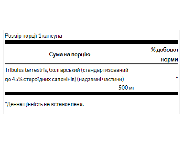 Tribulus Terrestris Extract 500mg - 60caps