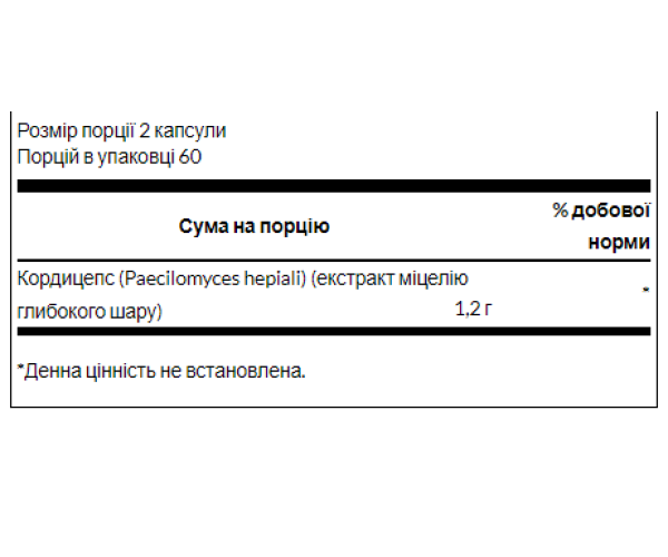 Cordyceps 600 mg - 120 Capsules