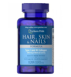 Hair Skin and Nails Formula Type 1 and 3 Collagen - 60 caps