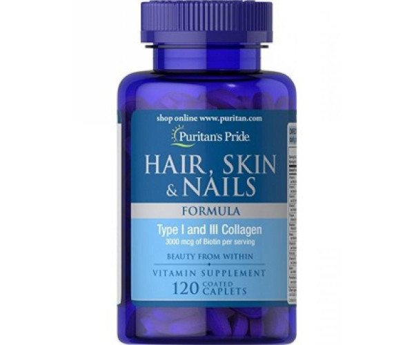 Hair Skin and Nails Formula Type 1 and 3 Collagen - 60 caps