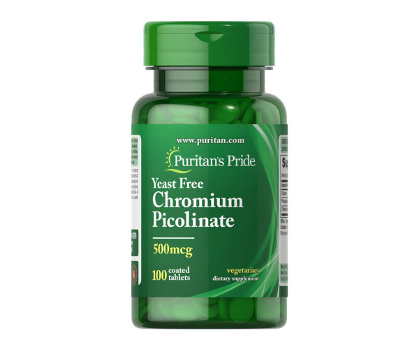 Chromium Picolinate 500 mcg Yeast Free - 100 tabs