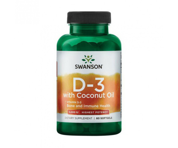 D3 with Coconut oil 5000iu - 60 softgels