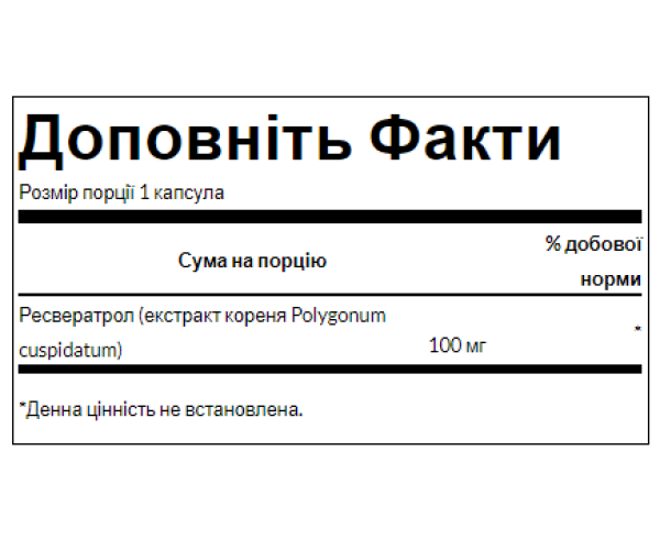 Resveratrol 100 mg - 30caps
